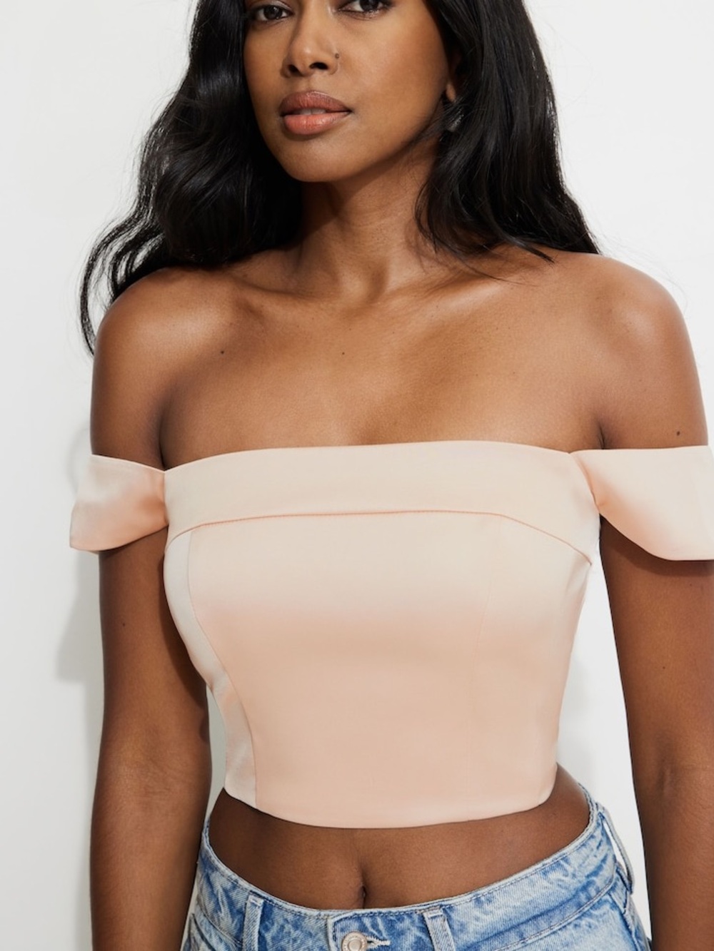 Dynamite Off Shoulder Satin Top